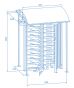 Турникет роторный полноростовой PERCo-RTD-15.1R – Вид с крышей PERCo-RTC-15R – Габаритные размеры