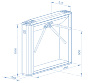 Турникет-трипод тумбовый PERCo-TTD-08A с автоматическими планками «Антипаника» – Габаритные размеры