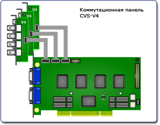 Типовые схемы подключения платы видеозахвата CVS Аккорд-12